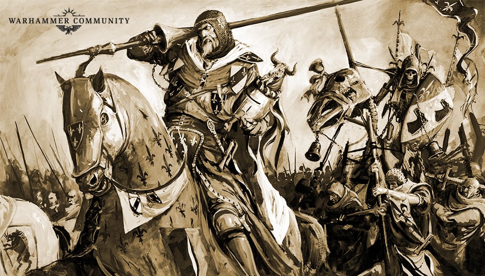 Warhammer The Old World Universal Special Rules - Games Workshop artwork showing Bretonnian knights in a battlefield