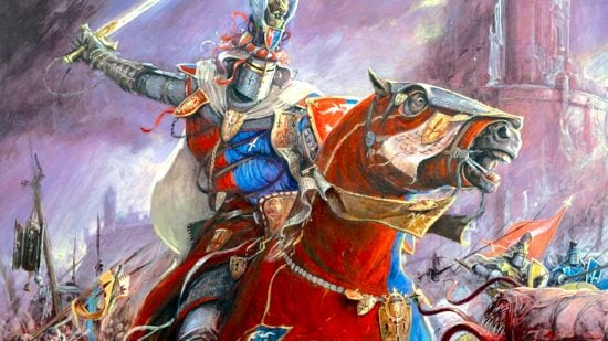 Warhammer The Old World Universal Special Rules - Games Workshop artwork showing a Bretonnian Grail Knight riding into battle