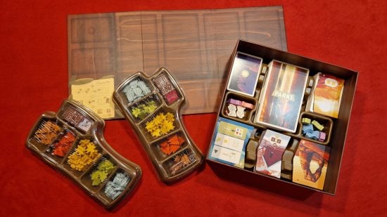 Best board games guide - Wargamer original Parks photo showing the board, open box, token trays, and cards.