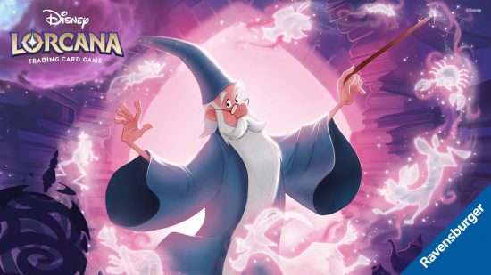 Disney Lorcana rules - Ravensburger Lorcana banner featuring art of Merlin from Sword and the Stone