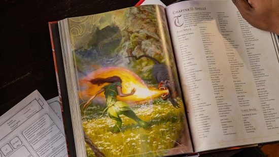 DnD 50th anniversary begins - Wizards of the Coast product photo of an open DnD book