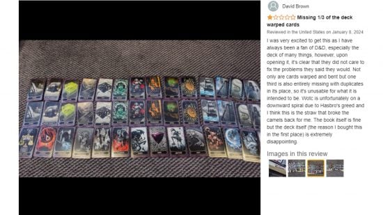 DnD deck of many things irate reviews