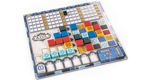 How to play Azul - photo of Azul board with tiles on it