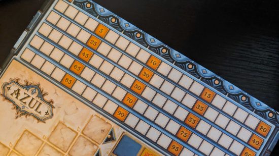 How to play Azul - photo of the scoring section of an Azul player board