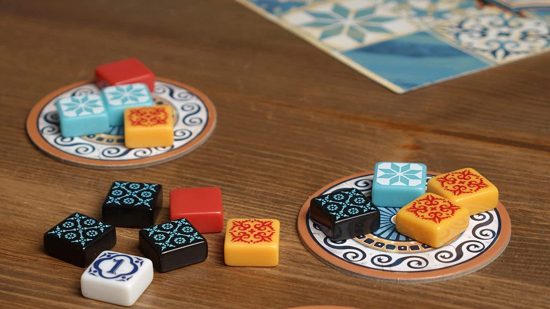 How to play Azul - photo of Azul tiles on factory display boards