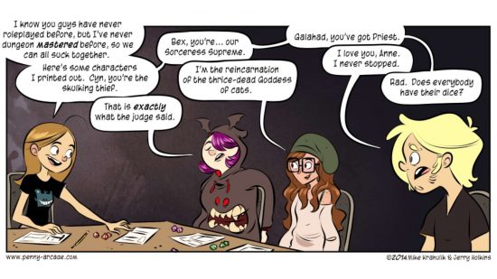 Penny Arcade webcomic - teens playing DnD