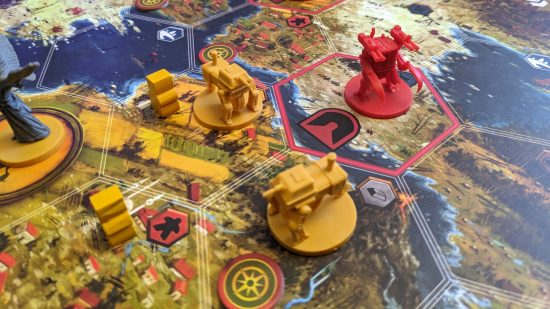Scythe board game meeples and miniatures