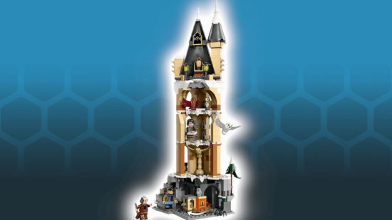 Upcoming Lego sets guide - Harry Potter hogwarts castle owlery photo showing the entire set, with the whole owlery tower