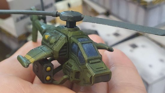 Attack helicopter model for the wargame Eisenfront