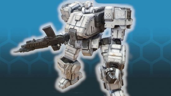 A white-armored mech for the wargame Eisenfront