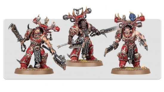 Warhammer 40k balance dataslate - World Eaters Eighbound, massively overmuscled Space Marines bursting out of red power armor