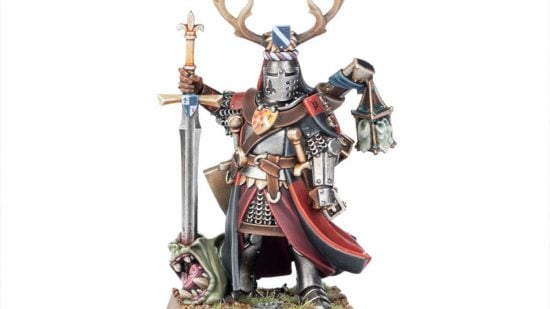 Warhammer The Old World Bretonnia - a Questing knight on foot holding a huge blade