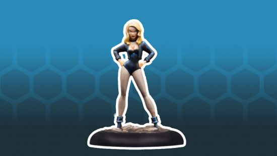 Batman The Animated series miniatures - Black Canary, a blonde woman wearing a black bodice and small leather jacket