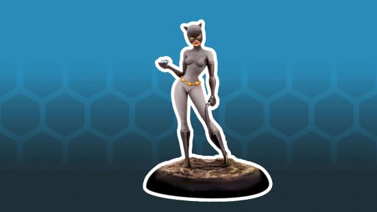 Batman The Animated series miniatures - Catwoman, an athletic woman in a grey catsuit, with a mask over the top of her face