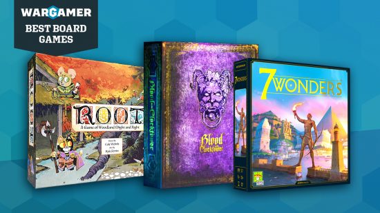 Three of the best board games on a blue background