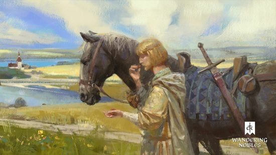 Crusader Kings 3 DLC - artwork of a nobleman walking beside a horse