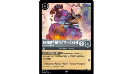 Disney Lorcana card Sheriff of Nottingham