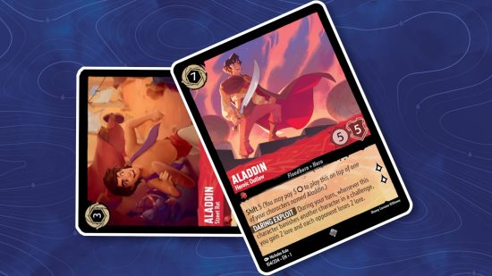 Disney Lorcana Shift rules - Ravensburger image of two Aladdin Lorcana cards