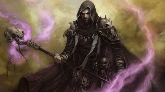 DnD Warlock subclasses, Undead patron - a robed figure festooned with bones