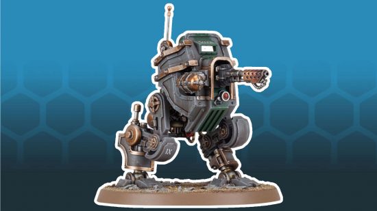 Solar Auxilia Hermes Incursus sentinel - a moderately armored Imperial Guard war walker with a flamethrower