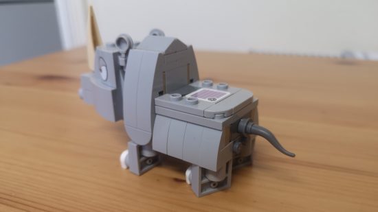 Lego Donkey Kong: Rambi the Rhino review image showing Rambi's behind.
