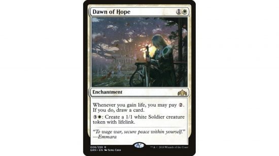 The MTG white card draw card Dawn of Hope