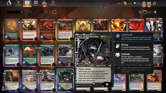 MTG Arena bug - A valkryie creature with missing stats
