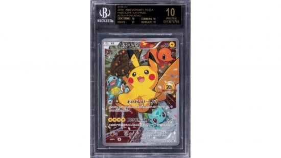 pokemon trading card game -  A promo card featuring Pikachu and other gen 1 starters
