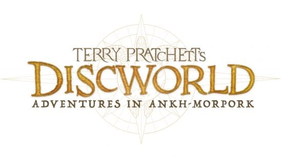 Terry Pratchett Discworld RPG - Pratchett Estate and Modiphius image showing the first logo for the new game Adventures in Ankh-Morpork