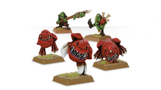 Warhammer Night Goblins The Old World guide - Games Workshop image showing the Night Goblins Squig Herders models