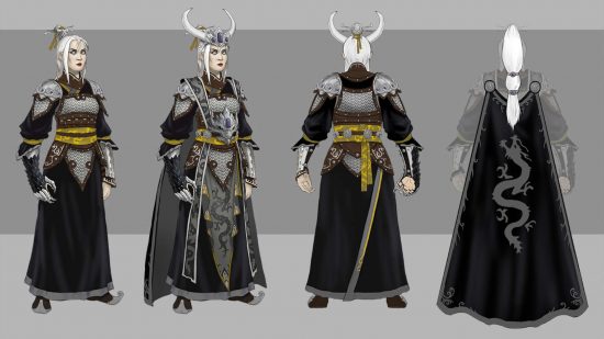 Warhammer The Old World Grand Cathay - Xiao Ming, the Storm Dragon, in human form, a regal woman in black robes and armor