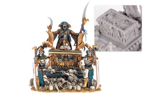 Warhammer Tomb Kings The Old World guide - Games Workshop image showing the Casket of Souls model and resin details