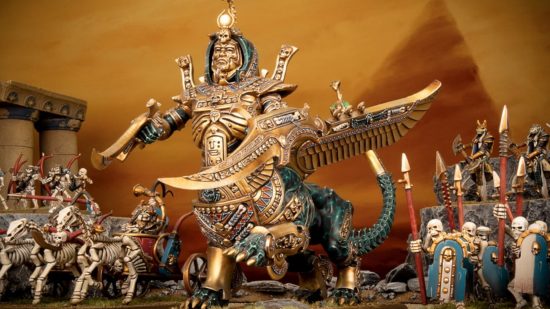 Warhammer Tomb Kings The Old World guide - Games Workshop image showing a Necrosphinx model in an army