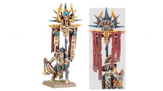 Warhammer Tomb Kings The Old World guide - Games Workshop image showing a Royal Herald standard bearer model