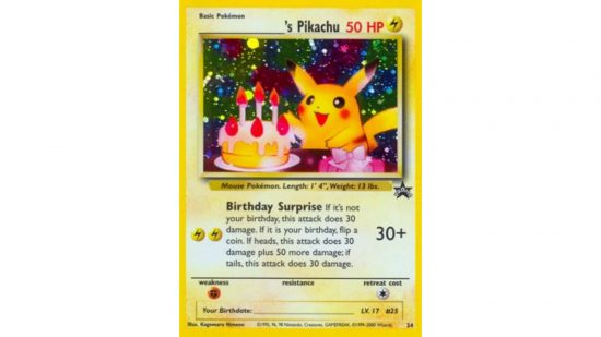 Best Pikachu Pokemon cards guide - full card image of Birthday Pikachu