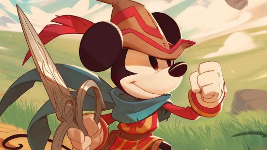 Disney Lorcana promo cards - Ravensburger art of Mickey Mouse, Brave Little Tailor