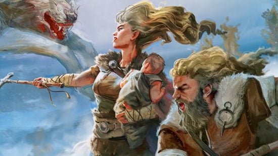 DnD backgrounds 5e - Wizards of the Coast art of a Barbarian family