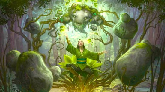 DnD Healing Spirit spell guide - Wizards of the Coast artwork showing a druid casting a ritual spell in the forest