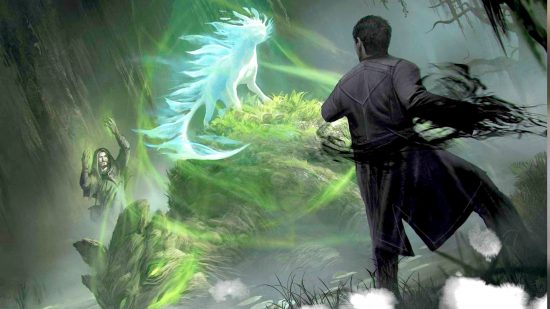 DnD Healing Spirit spell guide - Wizards of the Coast artwork showing a druid character summoning a healing spirit