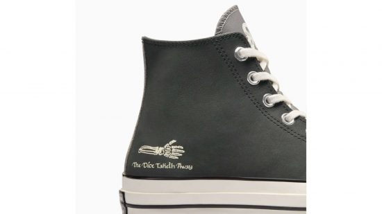 Black Converse DnD sneakers with a skeletal hand