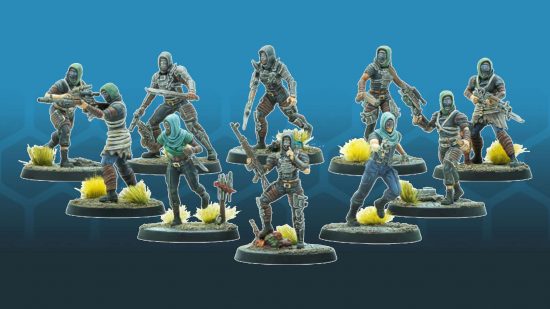 The Disciples raider gang from Fallout Factions, a Fallout wargame - a gang of unruly warriors wearing bandanas and hoods