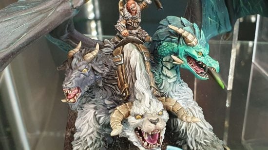 Kings of War barbarian chief riding a huge chimera