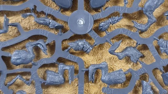 Kings of War plastic sprues, showing the details on the models