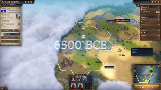 Millennia Screenshot - showing year 6500 BC