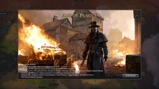 Millennia Screenshot showing the Age of Plague screen