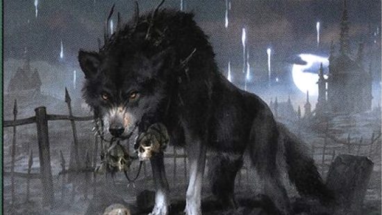 MTG card art showing a big wolf