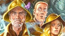 Terry Pratchett Discworld RPG characters - Discworld Emporium sales image showing part of David Wyatt's The Ankh Morpork City Watch print, including Sam Vimes, Angua, and Carrot