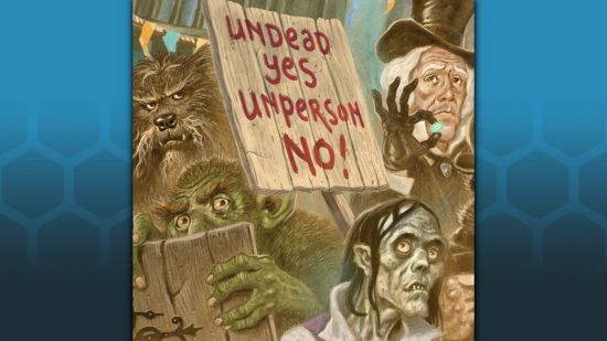 Terry Pratchett Discworld RPG races - Discworld Emporium sales image showing part of the artwork Welcome To Ankh-Morpork by David Wyatt, including a zombie and a werewolf