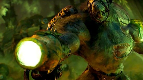 Warhammer Age of Sigmar 4th edition reveal - Games Workshop trailer screenshot showing a Rat Ogre firing a warpfire thrower