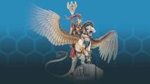 Age of Sigmar 4th edition kits retiring from the range - a Stormcast Eternals wizard riding a winged horse with leonine features and horns